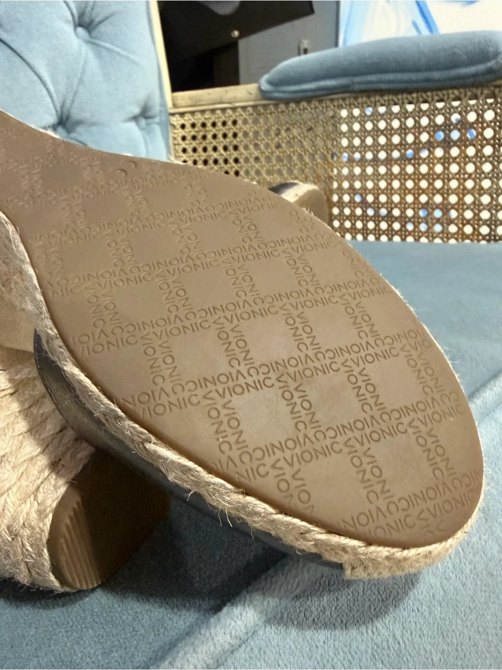 Vionic Metallic Pewter Lace-Up Espadrille Wedges